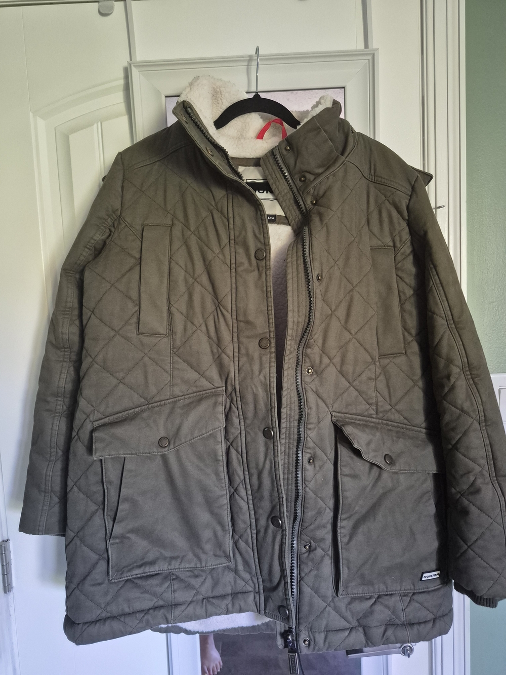Hunter Quilted Winter Jacket in Olive